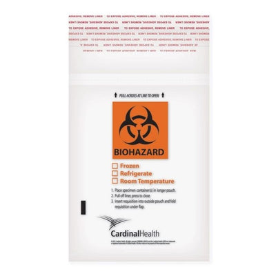 Specimen Bag 6"x9" Clear with Front Pouch & Biohazard Symbol