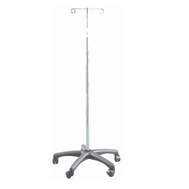 Drive Medical Deluxe IV Pole with 5 wheels-2 Hook