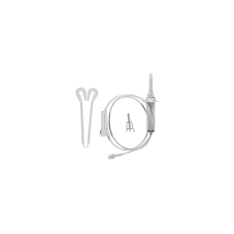 iv secondary set with hanger on white background
