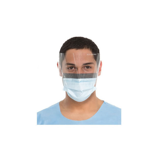 Halyard FLUIDSHIELD™ Level 2 Procedure Mask 62116 | Blue Fog-Free Wraparound Visor | Case of 100