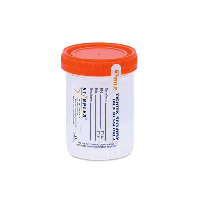 Starplex NCS902-1O Sterile Specimen Container 90ml Orange Cap- Case of 400