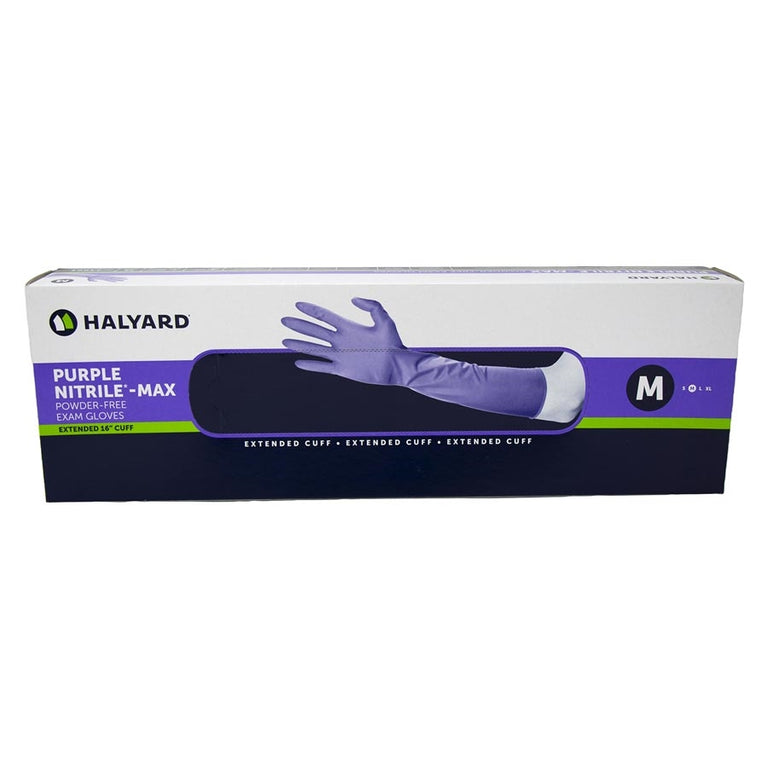 Halyard Purple Nitrile Max Extended 16in Cuff Box of 50