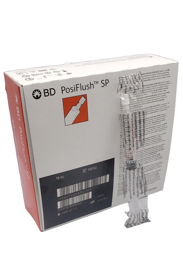 10ml Posiflush SP BD 306592 Pre Filled Saline Syringe Box of 30