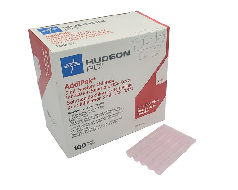 AddiPak 200-59C 5mL Sodium Chloride Inhalation Solution, USP, 0.9% Box of 100