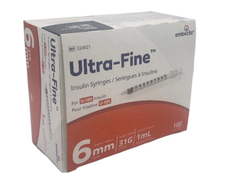 1ml x 31G x 6mm BD Insulin Syringes with BD Ultra-Fine Needle