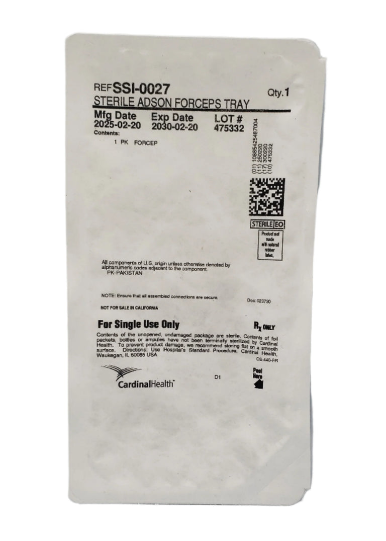 Adson Forceps, Single, Sterile, SSI-0027