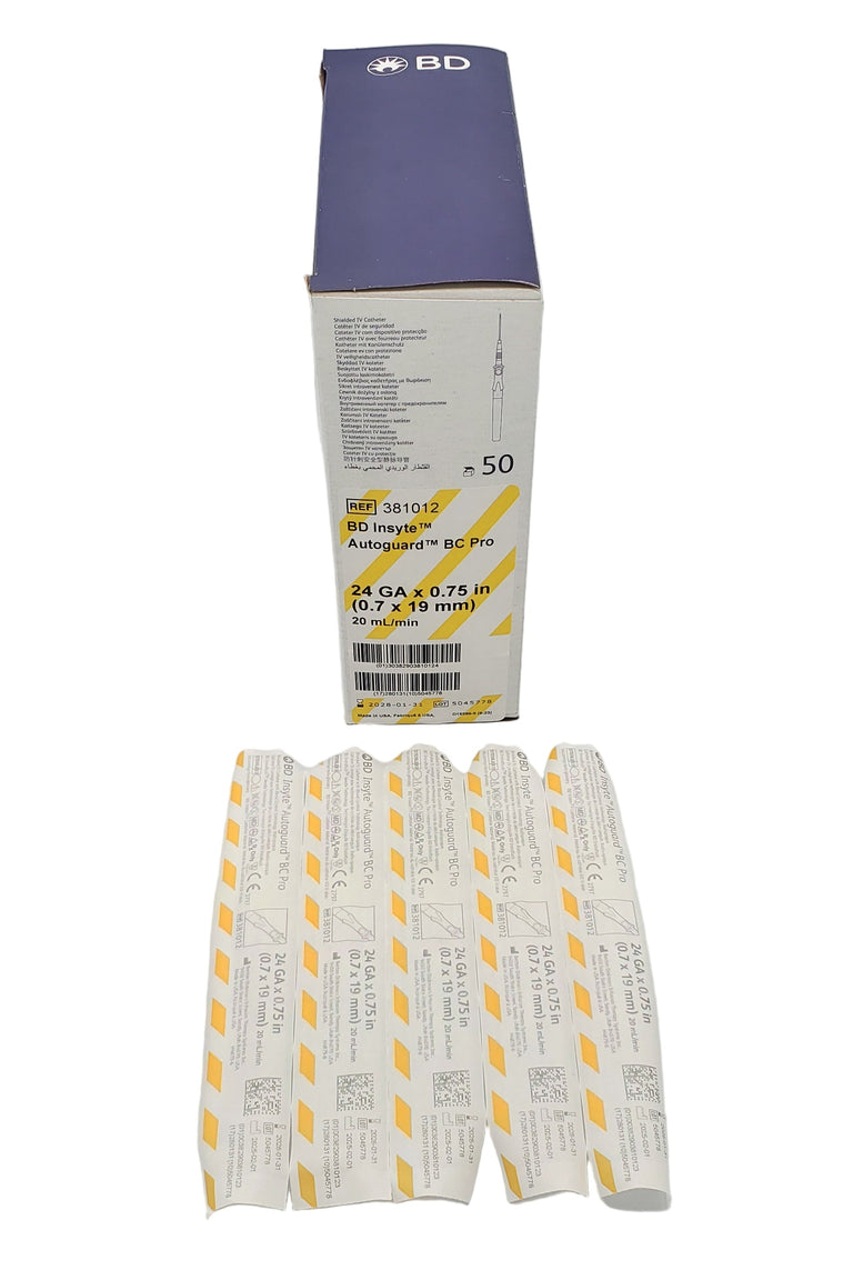 BD 381012 Insyte Autoguard BC Pro Catheter, 24G x 0.75