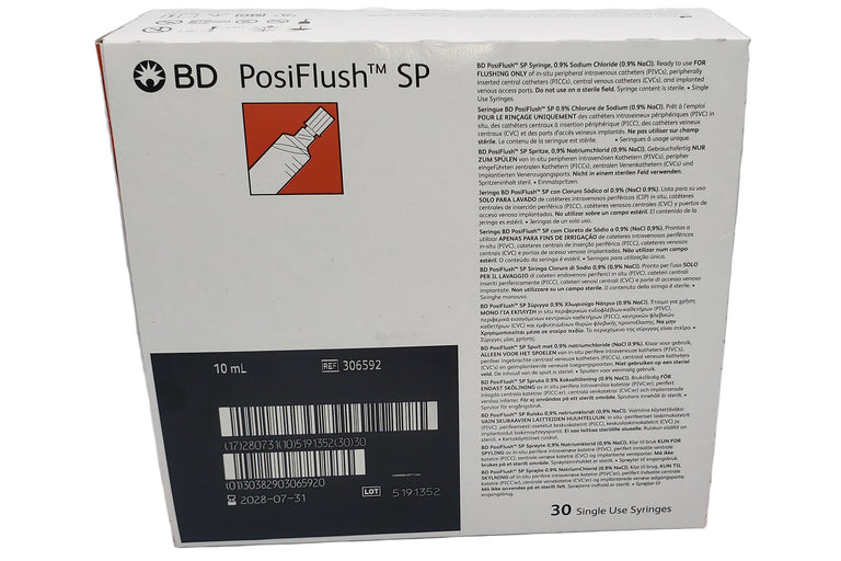 10ml Posiflush SP BD 306592 Pre Filled Saline Syringe Box of 30