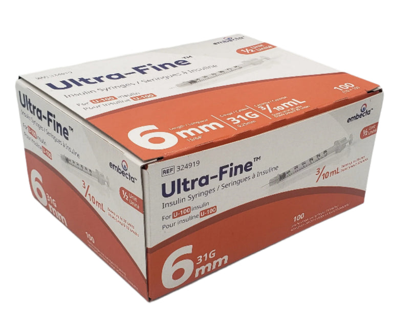 0.3ml x 31G x 6mm BD Insulin Syringes with BD Ultra-Fine Needle