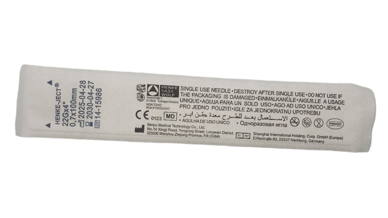 HSW Henke-Ject Hypodermic Luer-Lock Needle 22G x 4