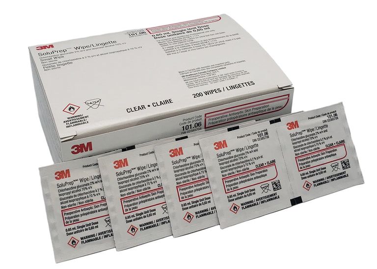 3M SoluPrep Chlorhexidine Wipe w/ Isopropyl 70% Ref 101.06