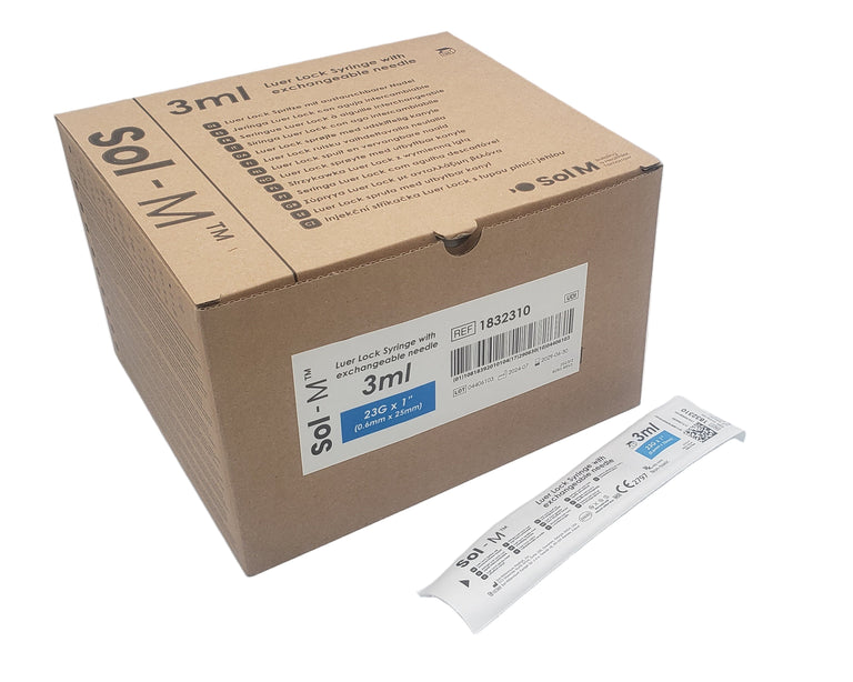 SOL-M 3ml Luer Lock Syringe with 23G x 1