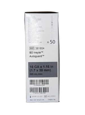 BD 381854 Insyte Autoguard Catheter 16G x 1.16