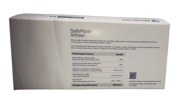 Medicom SafeMask® Artisan Level 3 Earloop Face Masks – Black | Box of 50