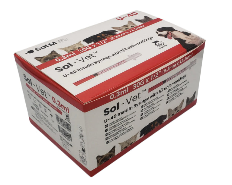 SOL-VET U-40 V3305-40  Insulin Syringe 0.3ml 30G x 0.5
