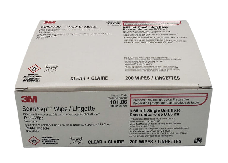 3M SoluPrep Chlorhexidine Wipe w/ Isopropyl 70% Ref 101.06