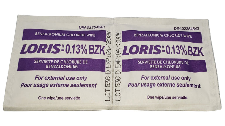 Loris BZK Wipe 100 Wipes/Box