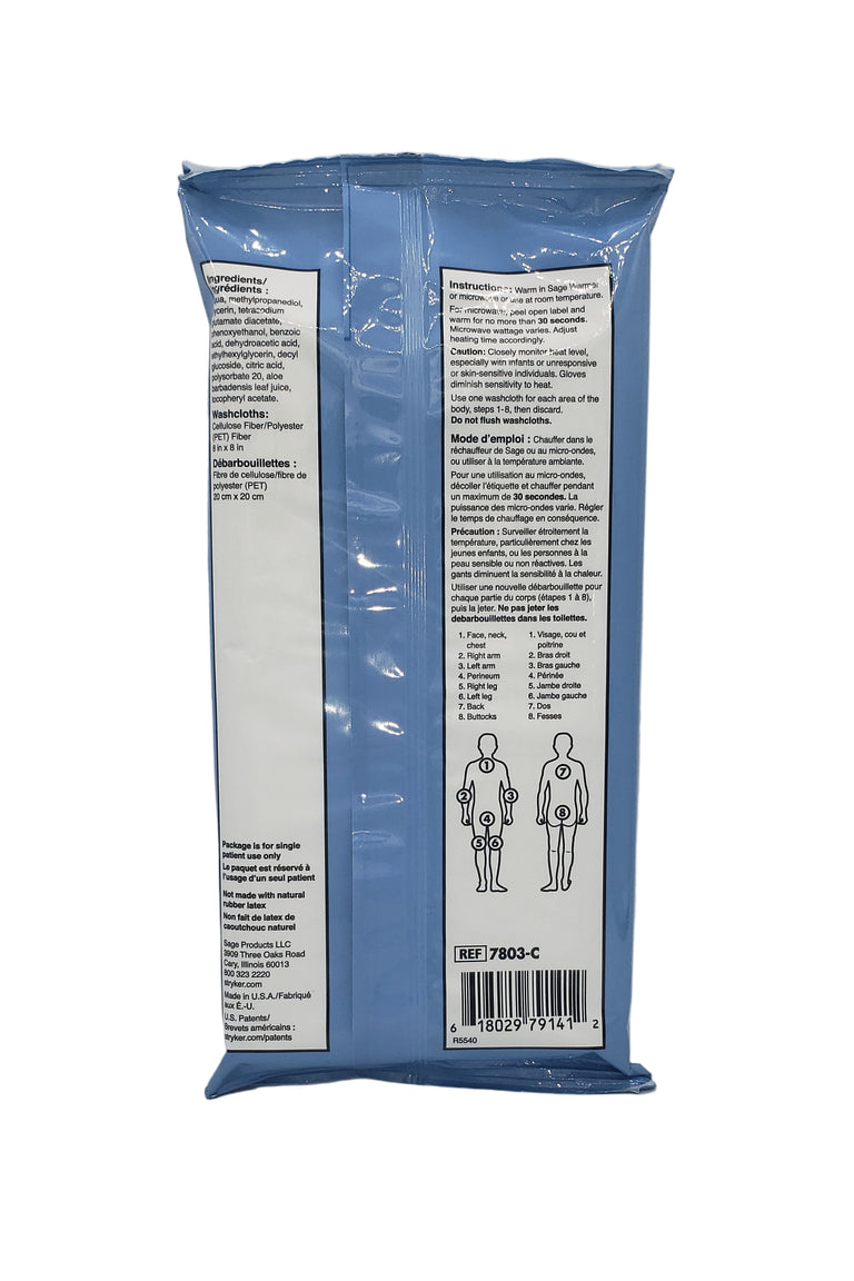 Sage Essential Bath 8Pk Washcloths 7803-C