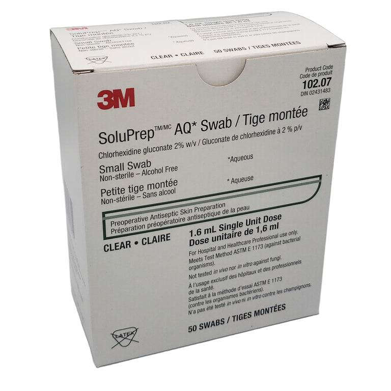 3M SoluPrep Chlorhexidine Wipe 2% Alcohol Free Ref 102.07