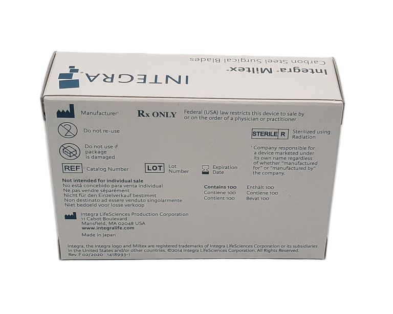 Integra Miltex 4-122 Carbon Steel Surgical Blades #22