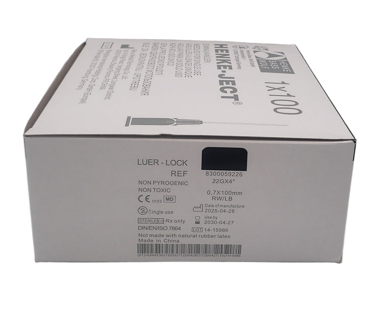HSW Henke-Ject Hypodermic Luer-Lock Needle 22G x 4