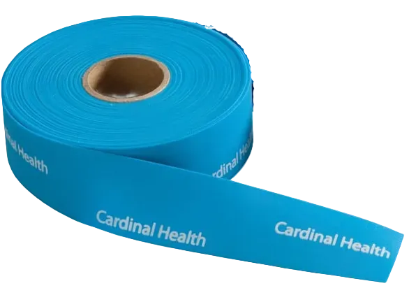 Roll of blue tourniquet with 'Cardinal Health' branding on a white background