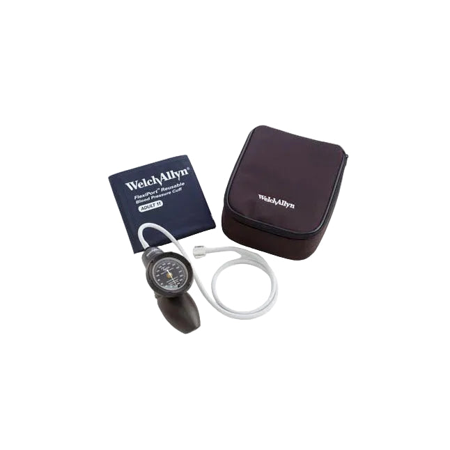 Welch Allyn blood pressure monitor with case on a white background