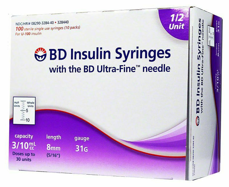 0.3ml x 31G x 8mm BD Insulin Syringes with BD Ultra-Fine Needle
