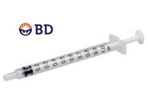 1ml (1cc) Sterile BD Syringe Slip Tip 200 Syringes/Box
