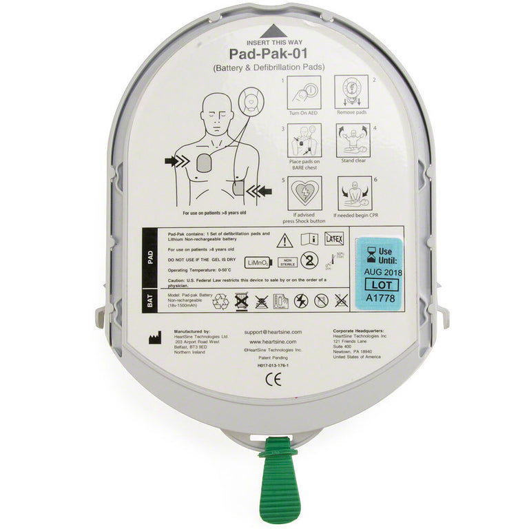 HeartSine Samaritan AED Adult Pad Pak (Battery & Pads) PAD-PAK-01