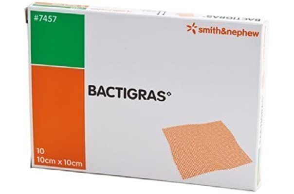 Bactigras 10cm x 10cm Antiseptic Chlorhexidine Dressing