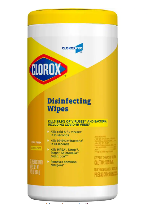 Clorox Disinfecting Wipes, Lemon, 75 Wipes
