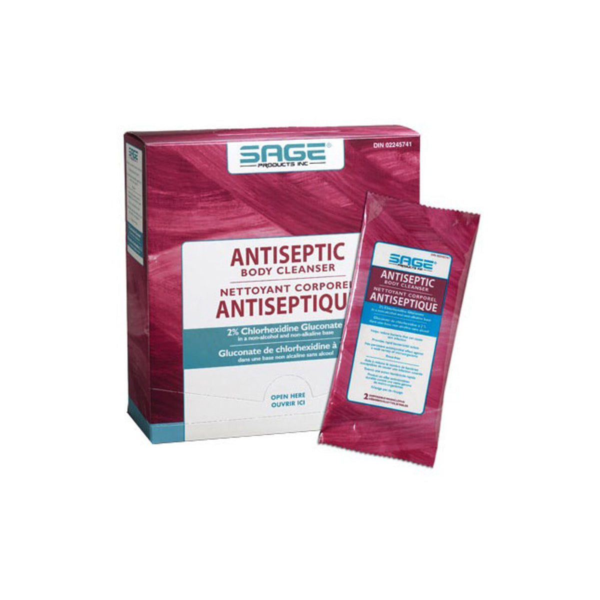 Chg Wipe Rash SAGE CHG 2% Wipe 6pk Antiseptic Body Cleanser