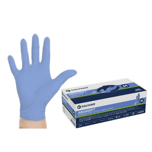 Halyard AQUASOFT Nitrile Exam Gloves Powder-Free | Box of 300