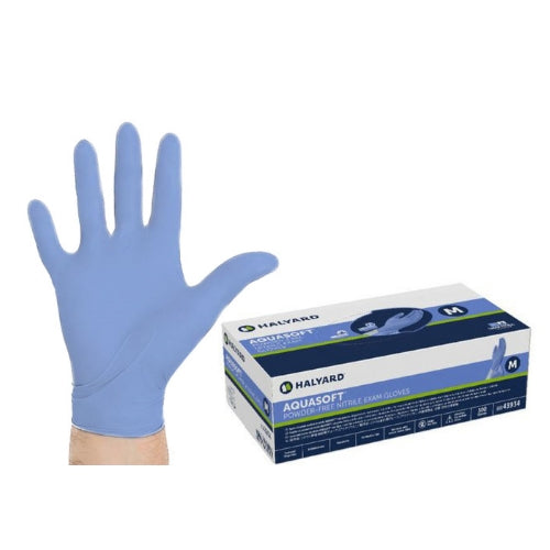 2.8mil Halyard Aquasoft Nitrile Exam Glove 300 Gloves / Box