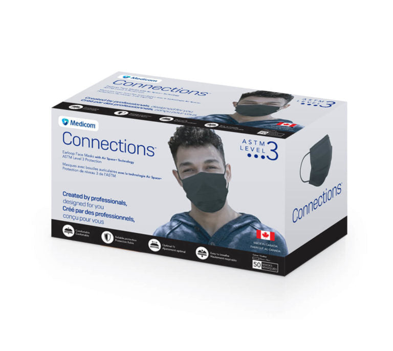 Medicom Connections Level 3 Mask Black- Made in Canada