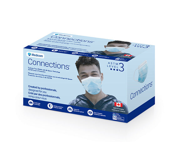 Medicom Connections Level 3 Mask Blue-Made in Canada