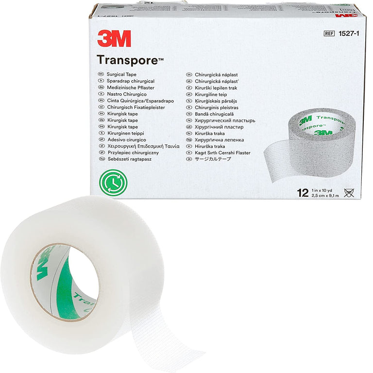 3M Transpore 12 Rolls/Box 1527-1 Surgical Tape 1