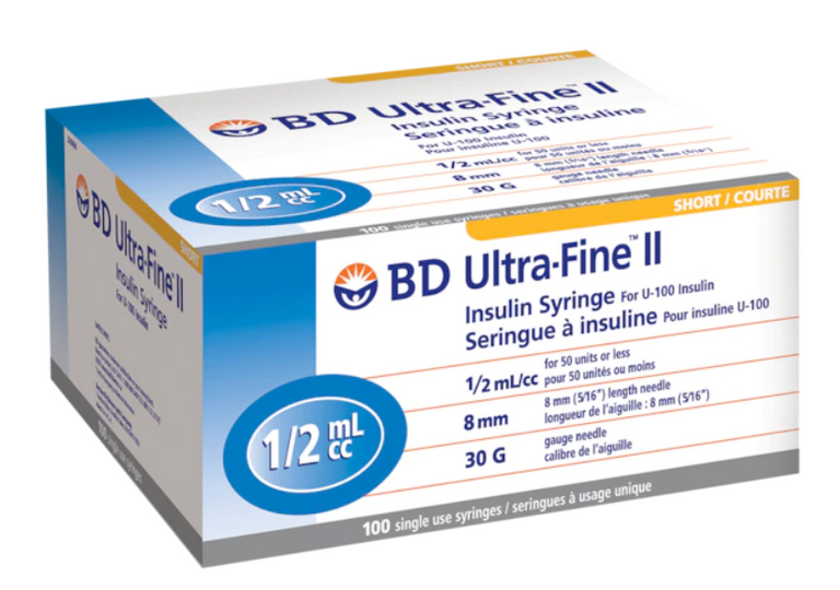 0.5ml x 30G x 8mm BD Insulin Syringes with BD Ultra-Fine Needle