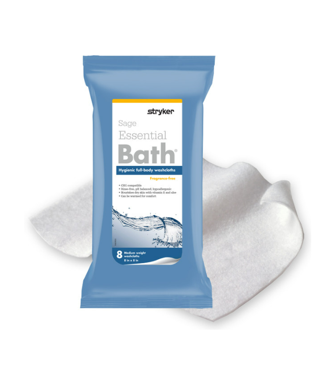 Sage Essential Bath 8Pk Washcloths 7803-C