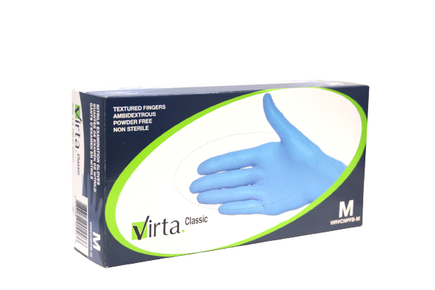 3.5 Mil Virta Classic Blue Nitrile Exam Glove 100 Gloves / Box