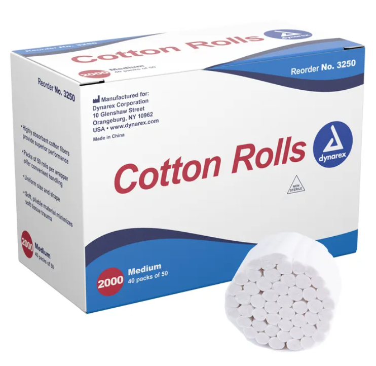 Dynarex Dental Cotton Roll #2 Medium